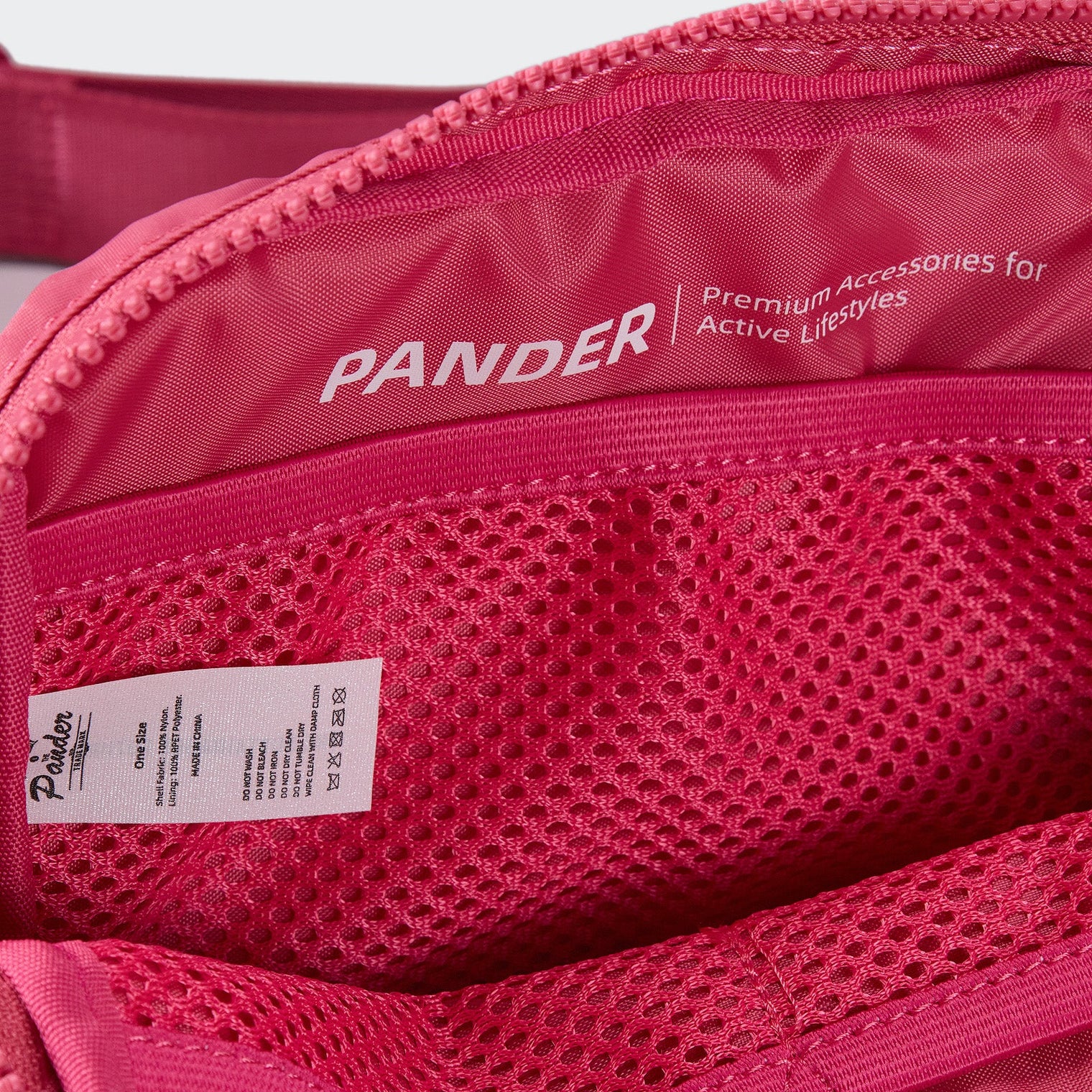 Pander 1L double zipper water-repellent nylon belt bag in Hot Pink, product view 8