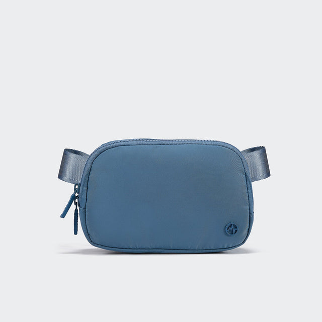 Pander 1L double zipper water-repellent nylon belt bag in Indigo Blue, product view 1