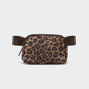 Pander 1L double zipper water-repellent nylon belt bag in Leopard Multi, product view 1