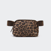 Pander 1L double zipper water-repellent nylon belt bag in Leopard Multi, product view 1