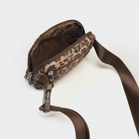 Pander 1L double zipper water-repellent nylon belt bag in Leopard Multi, product view 7