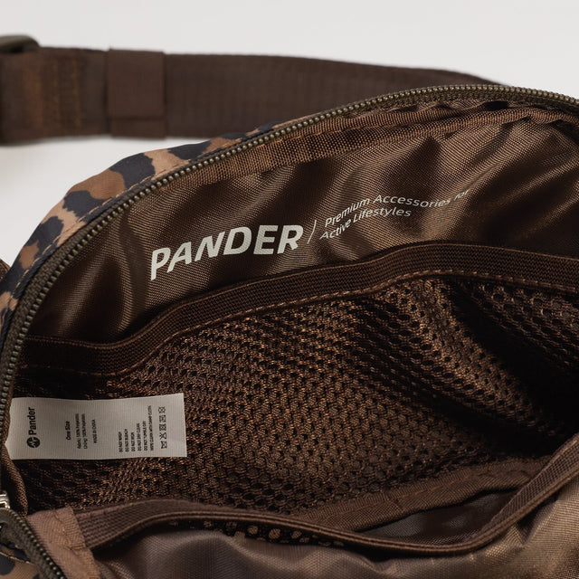 Pander 1L double zipper water-repellent nylon belt bag in Leopard Multi, product view 8