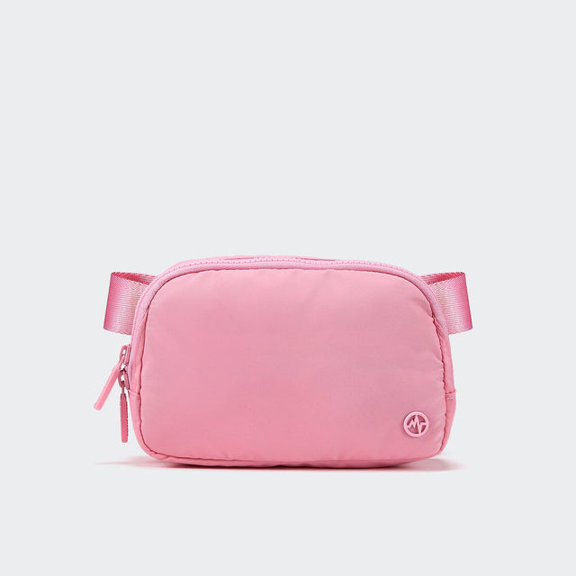Pander 1L double zipper water-repellent nylon belt bag in Light Pink, product view 1