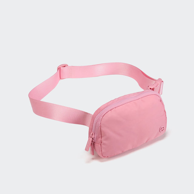 Pander 1L double zipper water-repellent nylon belt bag in Light Pink, product view 2