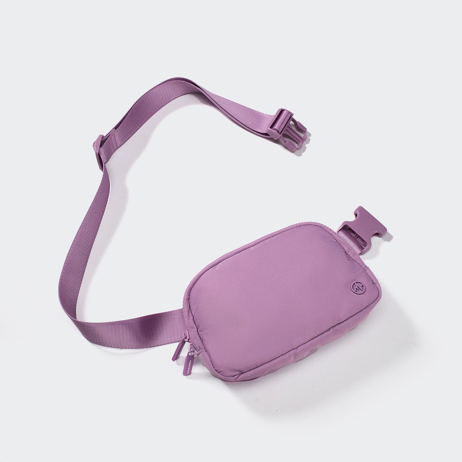 Pander 1L double zipper water-repellent nylon belt bag in Light Purple, product view 5