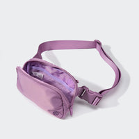 Pander 1L double zipper water-repellent nylon belt bag in Light Purple, product view 6