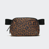 Pander 1L double zipper water-repellent nylon belt bag in Midnight Leopard, product view 1