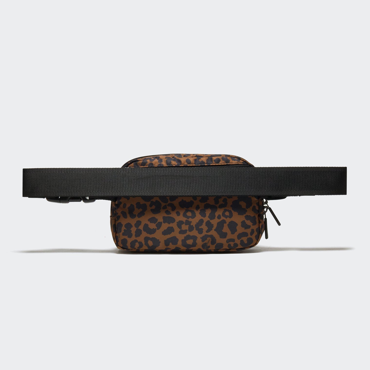 Pander 1L double zipper water-repellent nylon belt bag in Midnight Leopard, product view 3