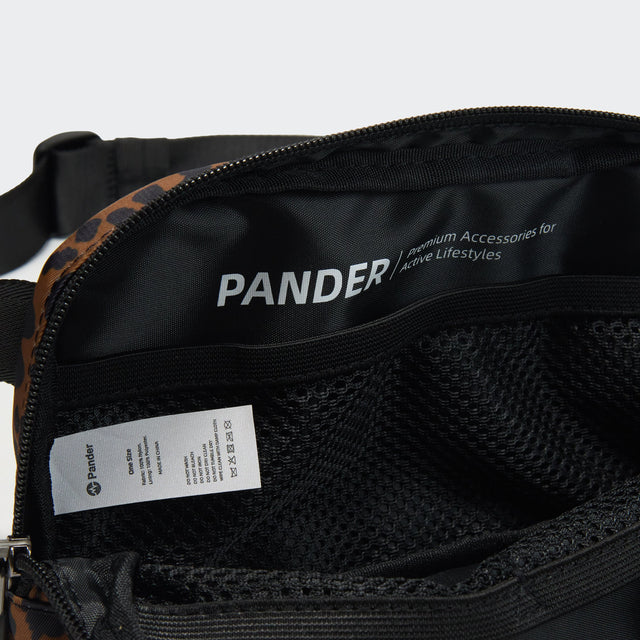 Pander 1L double zipper water-repellent nylon belt bag in Midnight Leopard, product view 8