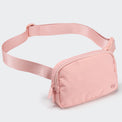 Pander 1L double zipper water-repellent nylon belt bag in Mono Pink, product view 2