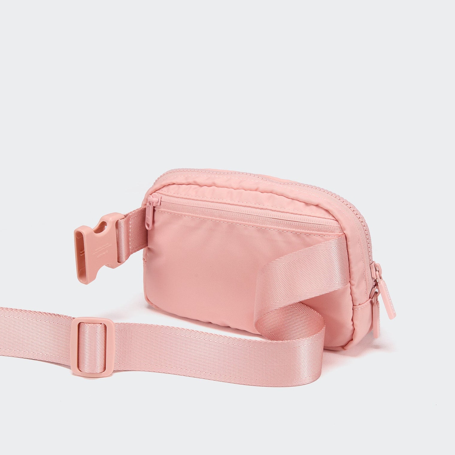 Pander 1L double zipper water-repellent nylon belt bag in Mono Pink, product view 4