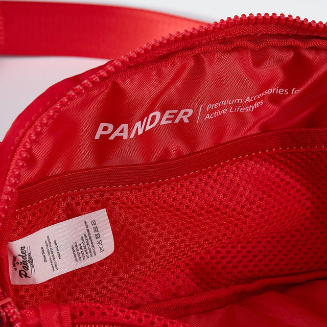 Pander 1L double zipper water-repellent nylon belt bag in Red, product view 7