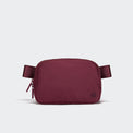 Pander 1L double zipper water-repellent nylon belt bag in Red Merlot, product view 1