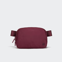 Pander 1L double zipper water-repellent nylon belt bag in Red Merlot, product view 1