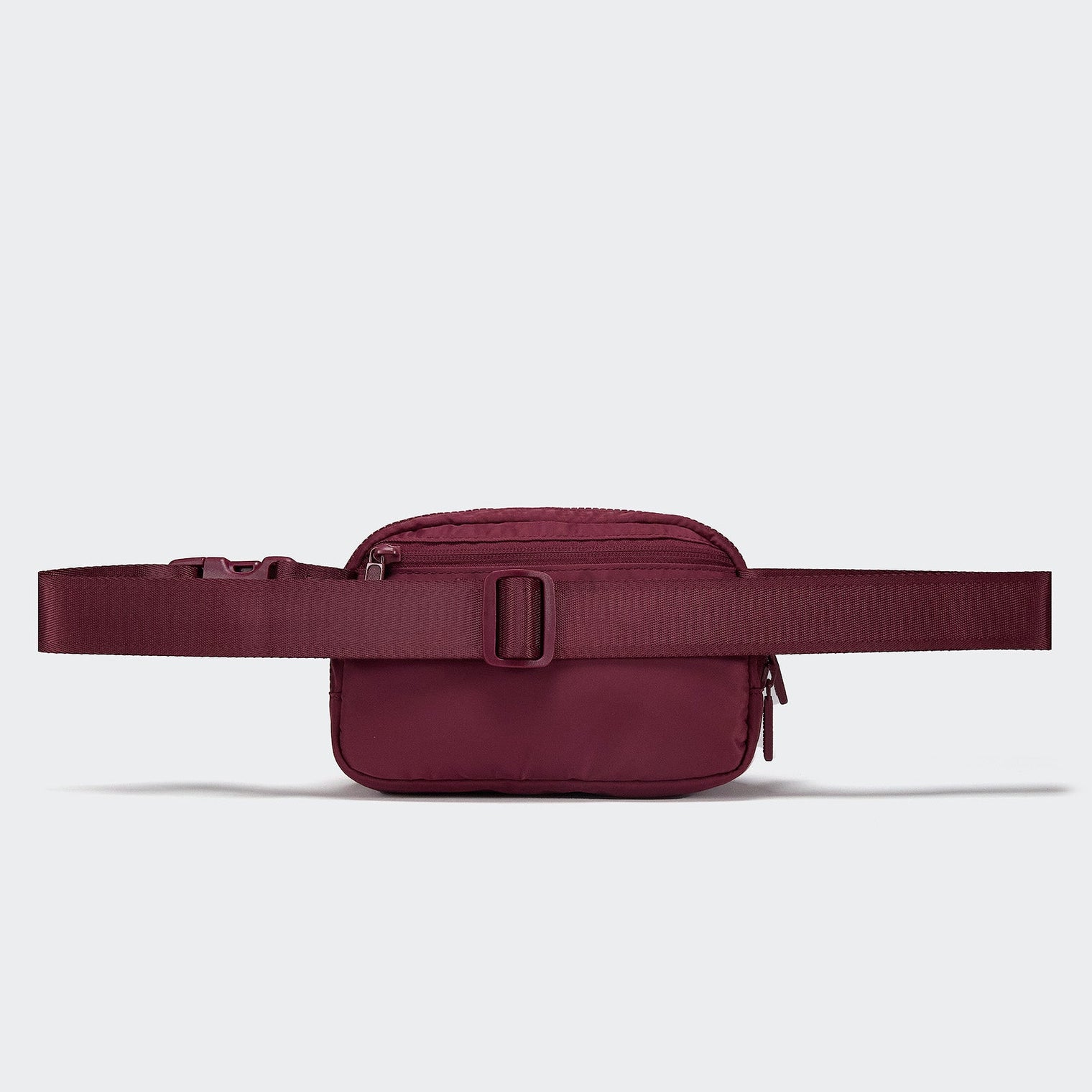 Pander 1L double zipper water-repellent nylon belt bag in Red Merlot, product view 3