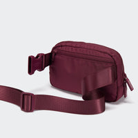 Pander 1L double zipper water-repellent nylon belt bag in Red Merlot, product view 4