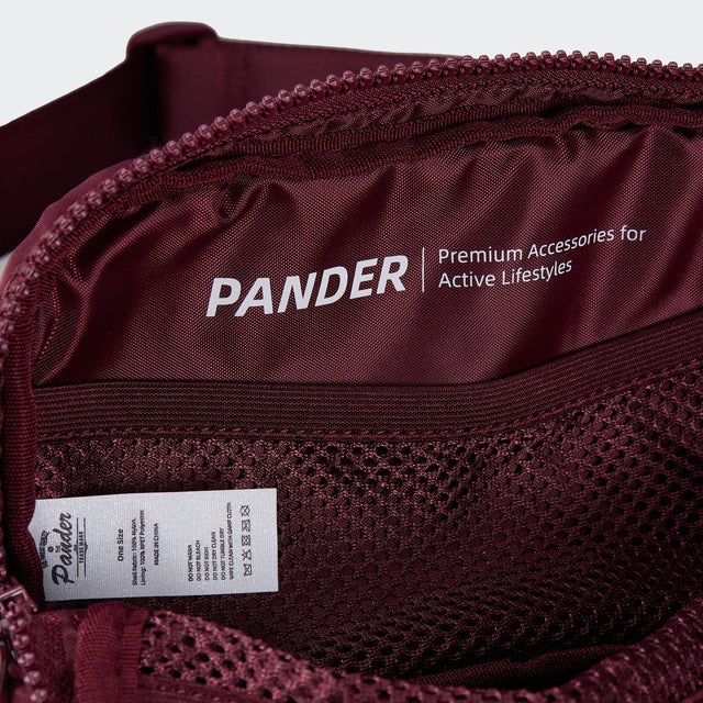 Pander 1L double zipper water-repellent nylon belt bag in Red Merlot, product view 8
