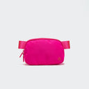 Pander 1L double zipper water-repellent nylon belt bag in Sonic Pink, product view 1