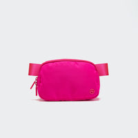 Pander 1L double zipper water-repellent nylon belt bag in Sonic Pink, product view 1