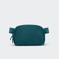Pander 1L double zipper water-repellent nylon belt bag in Teal Blue, product view 1