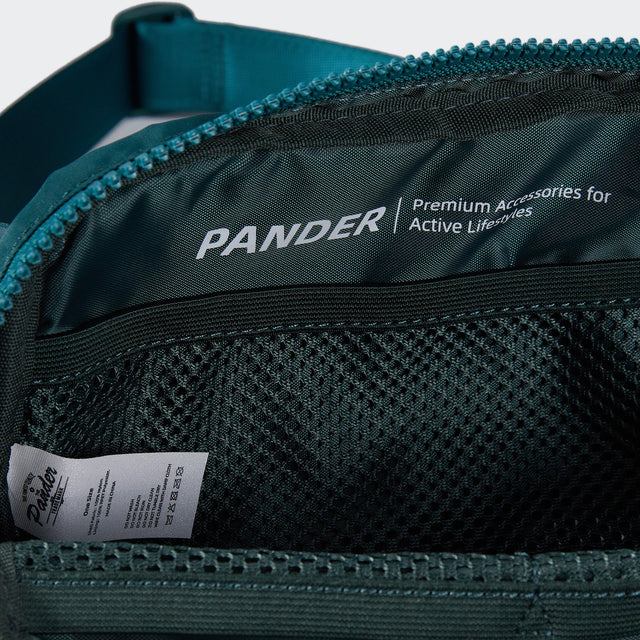Pander 1L double zipper water-repellent nylon belt bag in Teal Blue, product view 8