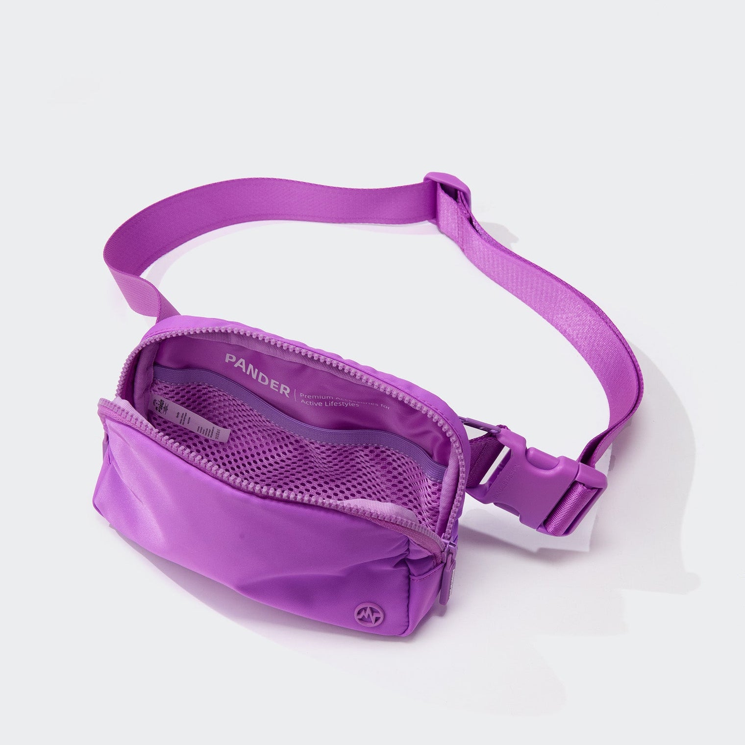 Pander 1L double zipper water-repellent nylon belt bag in Violet, product view 6