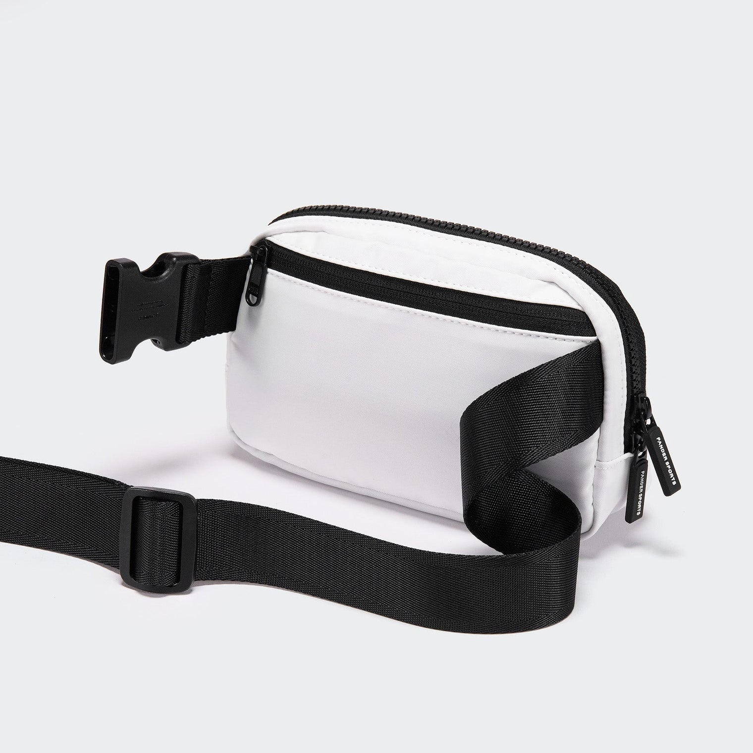Pander 1L double zipper water-repellent nylon belt bag in White, product view 4
