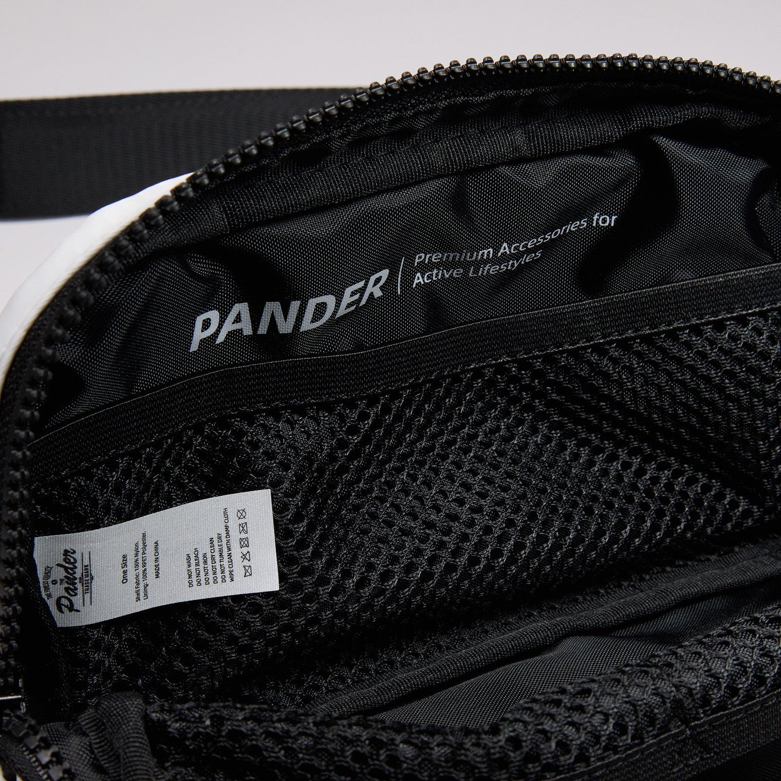Pander 1L double zipper water-repellent nylon belt bag in White, product view 8