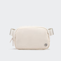 Pander 1L double zipper water-repellent nylon belt bag in White Opal, product view 1