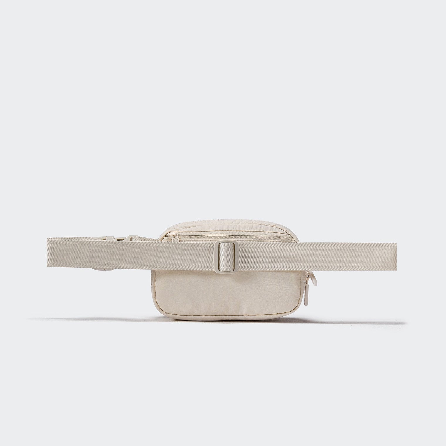 Pander 1L double zipper water-repellent nylon belt bag in White Opal, product view 3