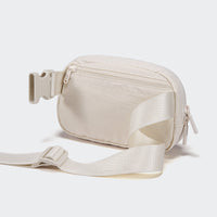 Pander 1L double zipper water-repellent nylon belt bag in White Opal, product view 4