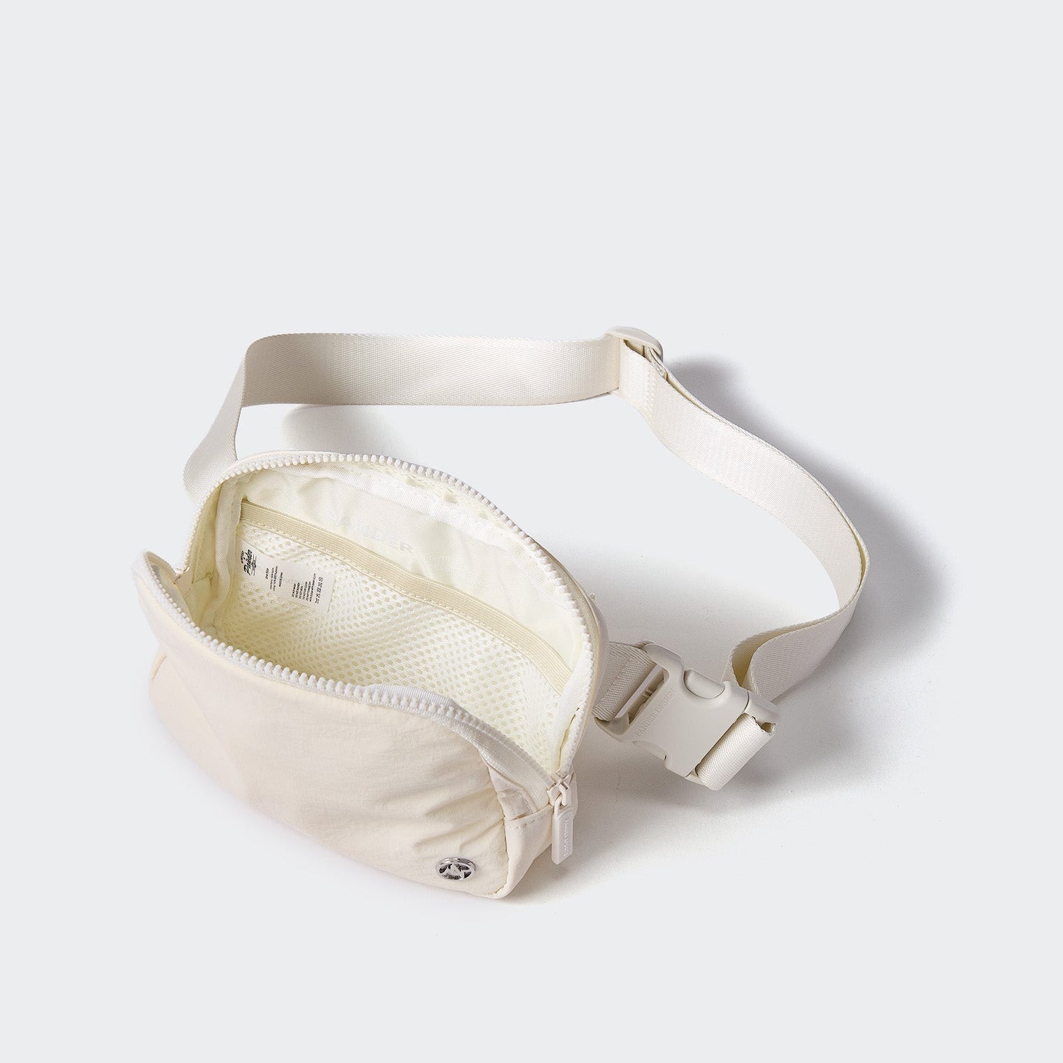 Pander 1L double zipper water-repellent nylon belt bag in White Opal, product view 6