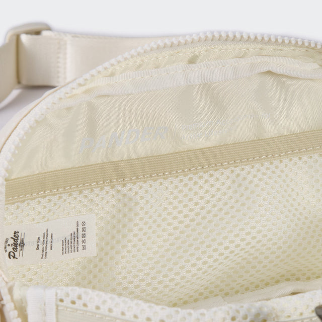 Pander 1L double zipper water-repellent nylon belt bag in White Opal, product view 7