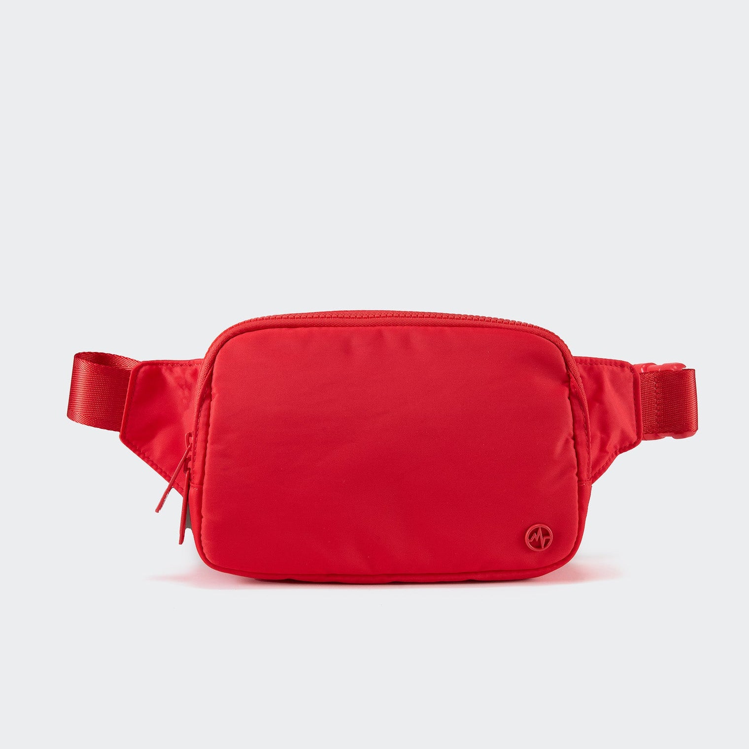 PANDER 2L water-resistant belt bag in Dark Salmon, side and zipper detail