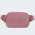 PANDER Everywhere Belt Bag Large 2L in Dune Pink, straight-on front view on #ECEDEF background