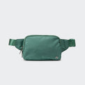 PANDER 2L water-resistant belt bag in Eucalyptus Green, side and zipper detail