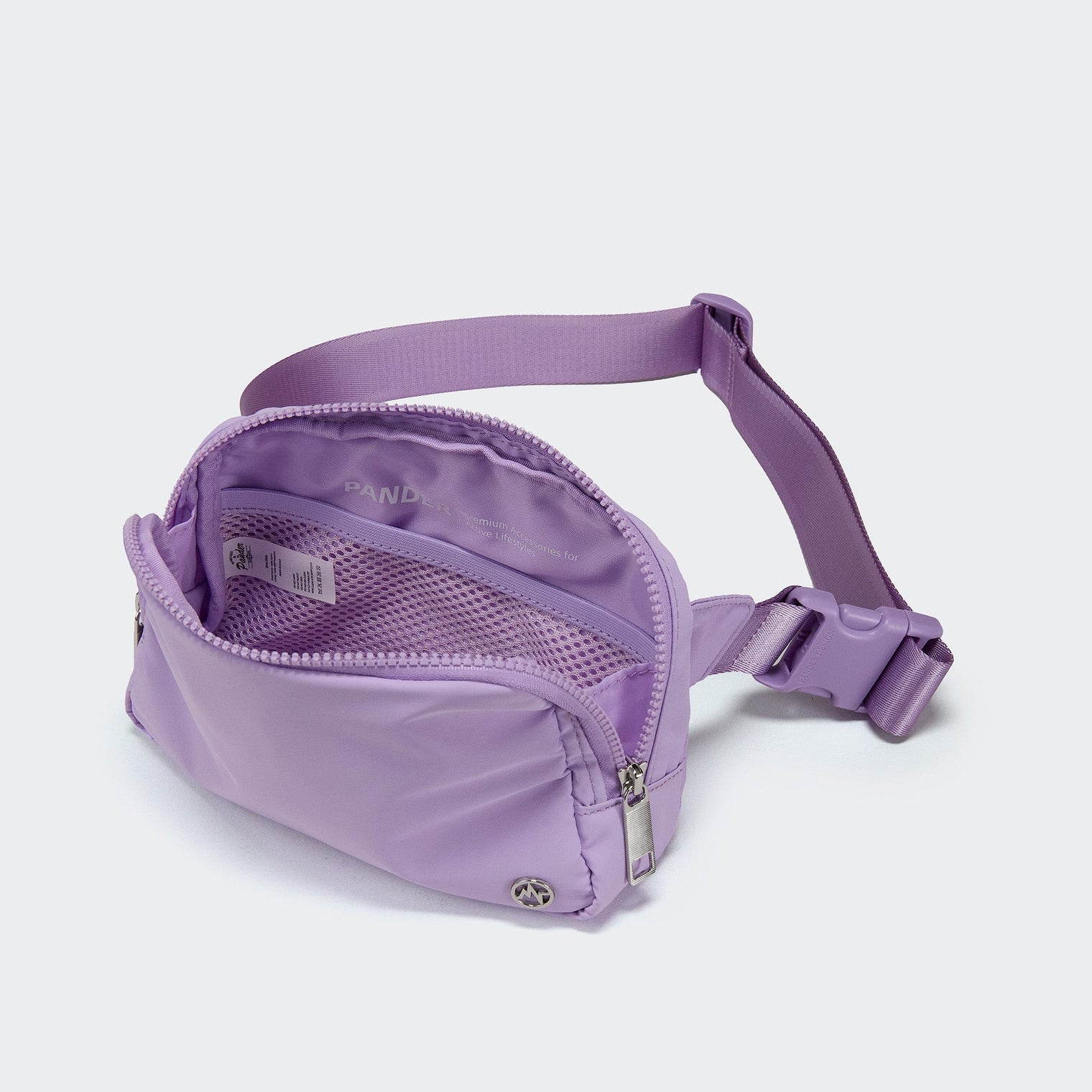 PANDER unisex 2L belt bag in Grape Purple, everyday travel view