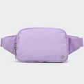 PANDER Everywhere Belt Bag Large 2L in Grape Purple, straight-on front view on #ECEDEF background