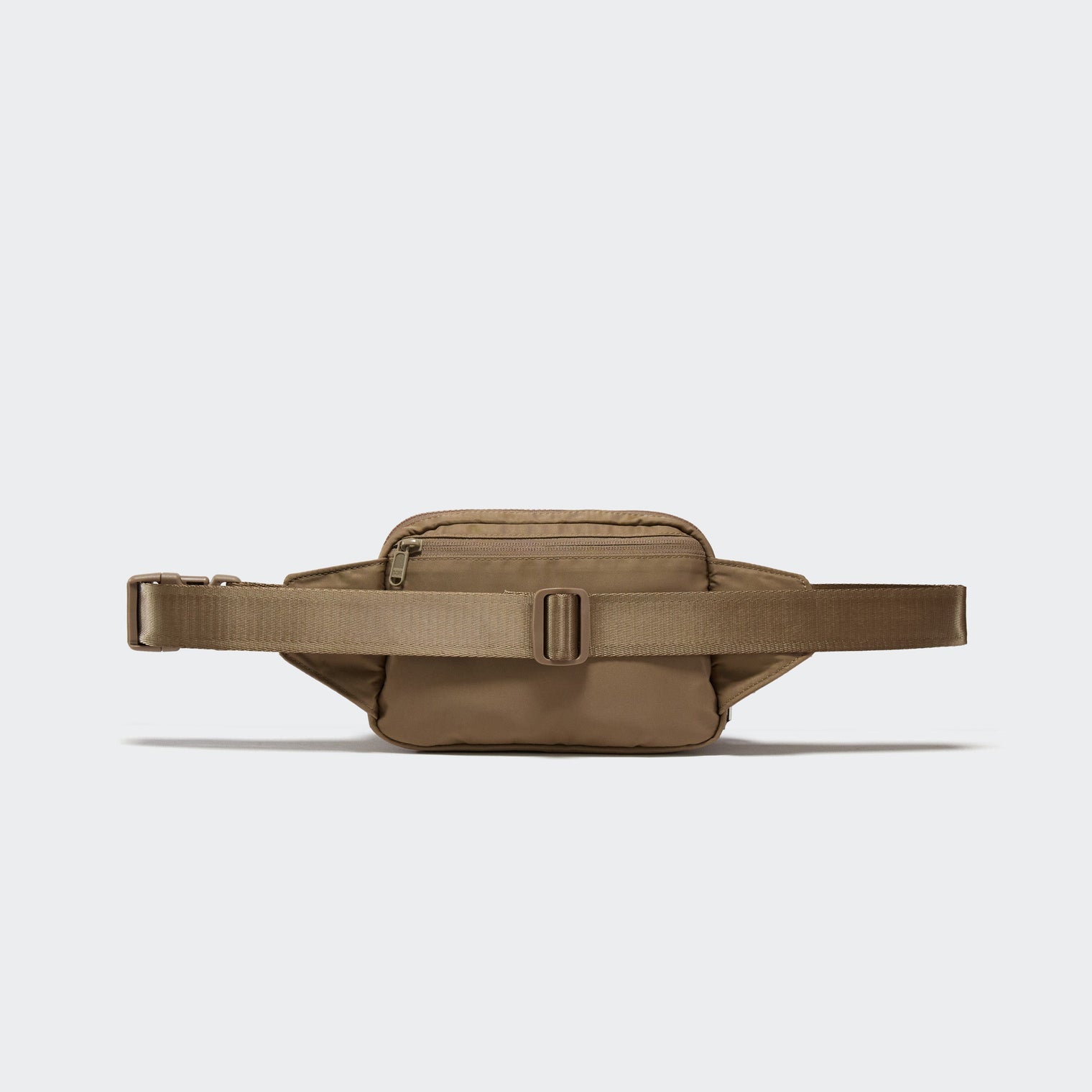 PANDER large crossbody waist pack in Gray Brown, adjustable strap view