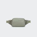 PANDER 2L water-resistant belt bag in Grey Sage, side and zipper detail