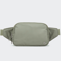 PANDER Everywhere Belt Bag Large 2L in Grey Sage, straight-on front view on #ECEDEF background