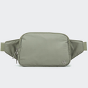 PANDER Everywhere Belt Bag Large 2L in Grey Sage, straight-on front view on #ECEDEF background