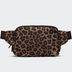 PANDER Everywhere Belt Bag Large 2L in Leopard Multi, straight-on front view on #ECEDEF background