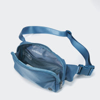 PANDER unisex 2L belt bag in Pale Turquoise, everyday travel view