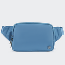 PANDER Everywhere Belt Bag Large 2L in Pale Turquoise, straight-on front view on #ECEDEF background