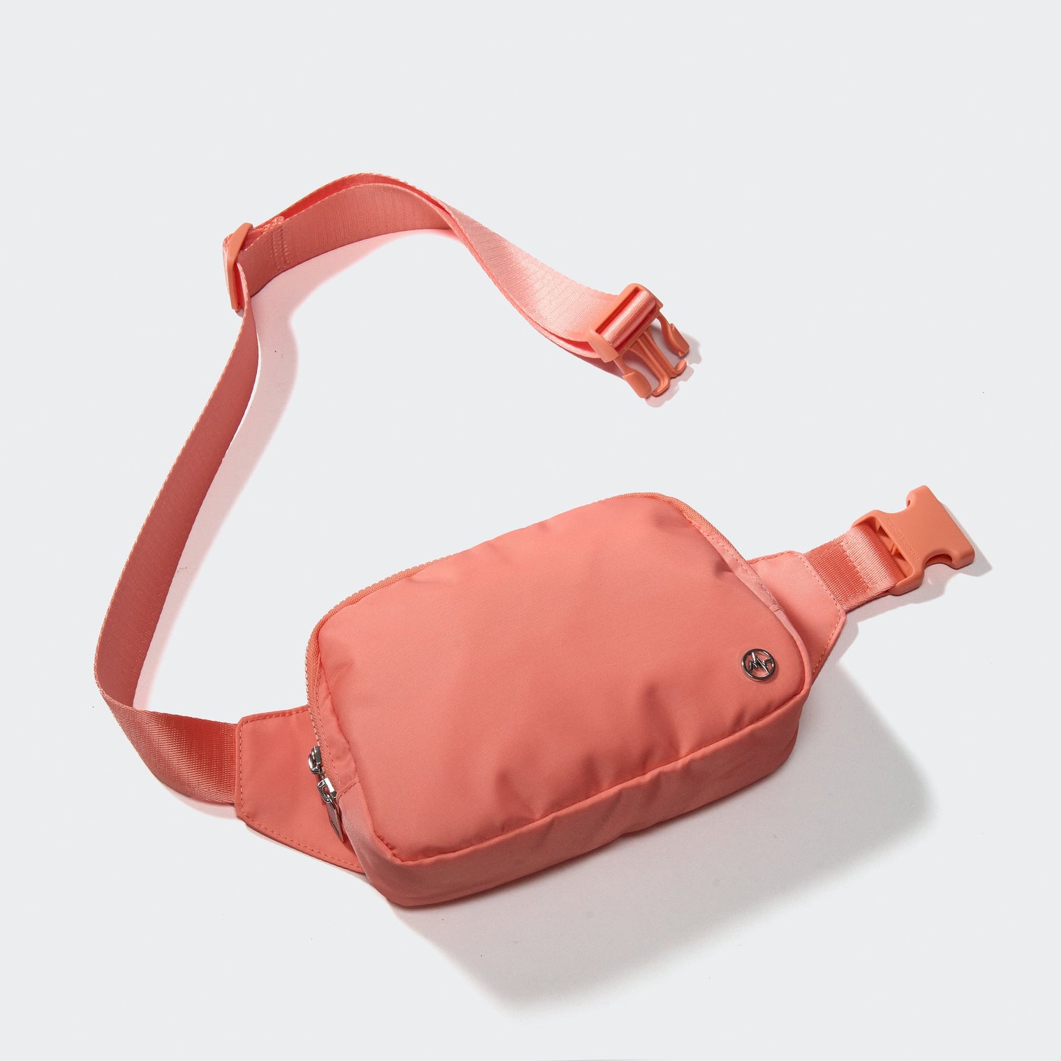 PANDER belt bag in Pink, rear zip pocket and buckle detail