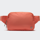 PANDER Everywhere Belt Bag Large 2L in Pink, straight-on front view on #ECEDEF background