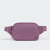 PANDER 2L water-resistant belt bag in Purple Lavender, side and zipper detail