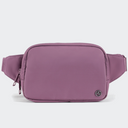 PANDER Everywhere Belt Bag Large 2L in Purple Lavender, straight-on front view on #ECEDEF background