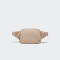 PANDER 2L water-resistant belt bag in Raw Linen, side and zipper detail